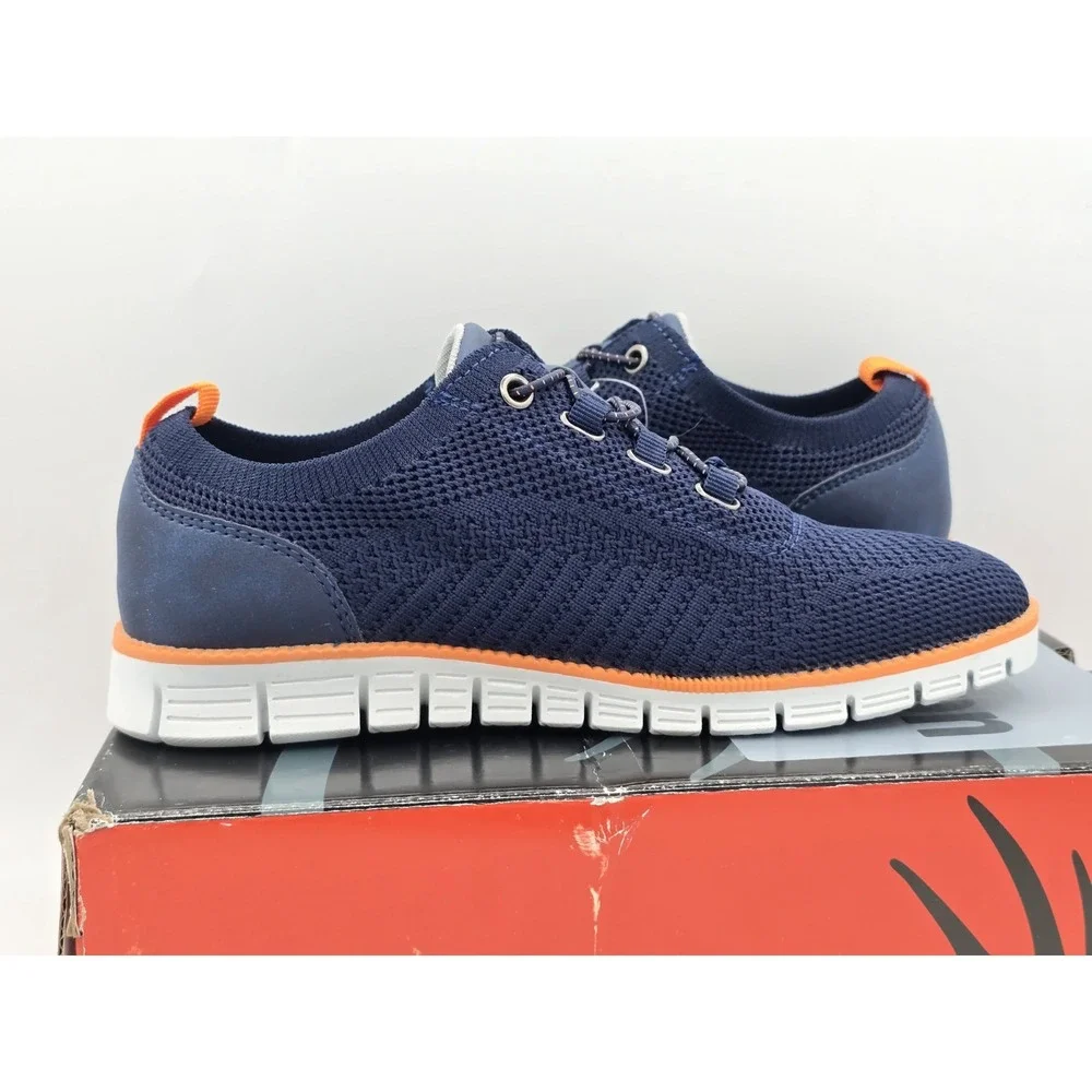 Deer Stags Boy's Status Jr Sneaker, Navy/orange Knit, Size 3 M Kid‎ Size